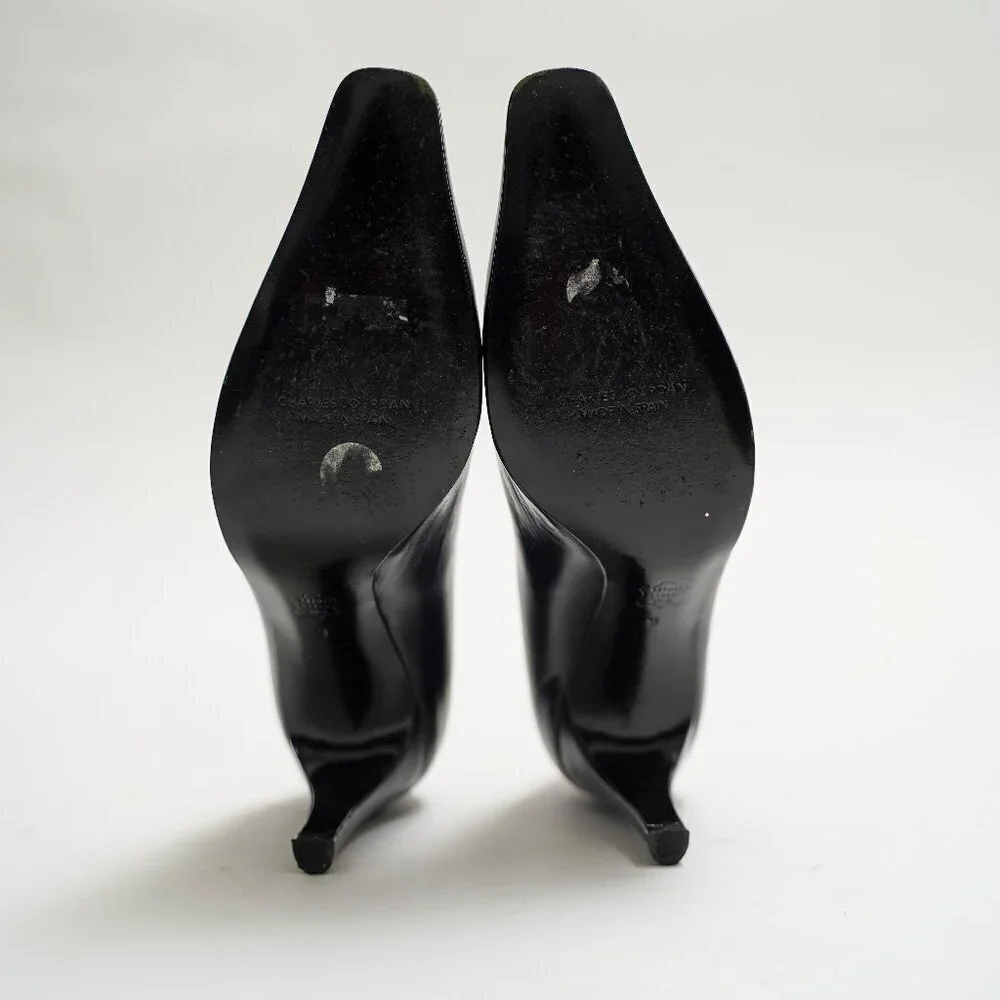 CHARLES JOURDAN Navy All Leather Pumps
